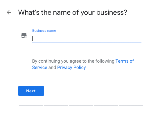 Google My Business - Add name